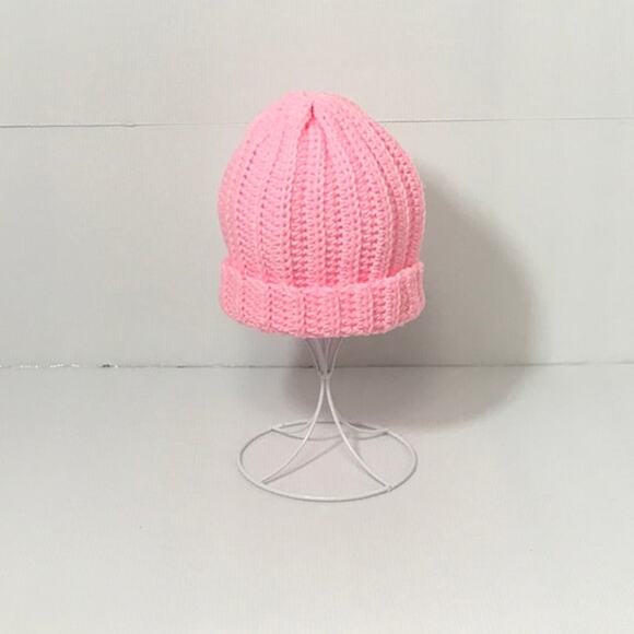 NWT Pink Handmade Crocheted Beanie by Dawny - Picture 1 of 3